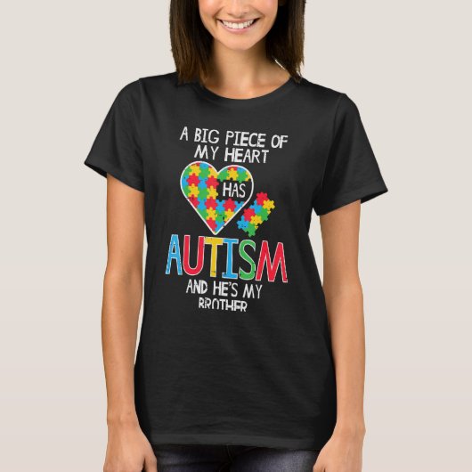 Big Piece heeft Autisme Brother Awareness T-shirt (Voorkant)
