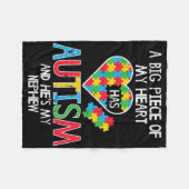 Big Piece heeft Autisme Nephew-bewustzijn Fleece Deken (Voorkant (Horizontaal))