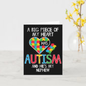 Big Piece heeft Autisme Nephew-bewustzijn Kaart (Gele Bloem)