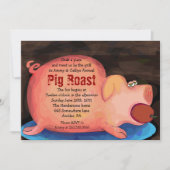 BIG PIGGY Pig Roast Bar-B-Que Party Invitation Kaart (Voorkant)