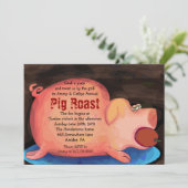 BIG PIGGY Pig Roast Bar-B-Que Party Invitation Kaart (Staand voorkant)