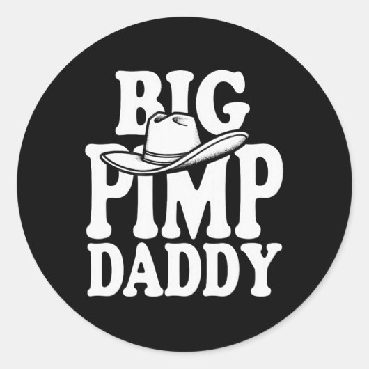 Big Pimp Daddy Halloween kostuum Ronde Sticker (Voorkant)