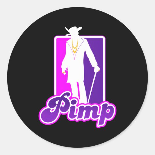 Big Pimp Ronde Sticker (Voorkant)