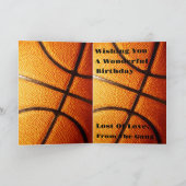 Big Pimplicy Oranje basketbal, Verjaardag Kaart (Binnen)
