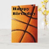 Big Pimplicy Oranje basketbal, Verjaardag Kaart (Gele Bloem)