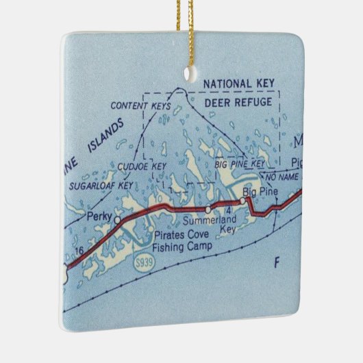 Big Pine Key Deer  Map Keramisch Ornament (Rechts)