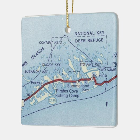 Big Pine Key Deer  Map Keramisch Ornament (Links)
