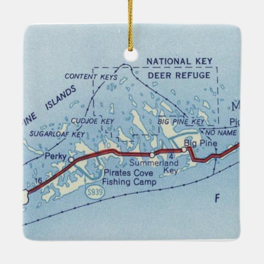Big Pine Key Deer  Map Keramisch Ornament (Achterkant)