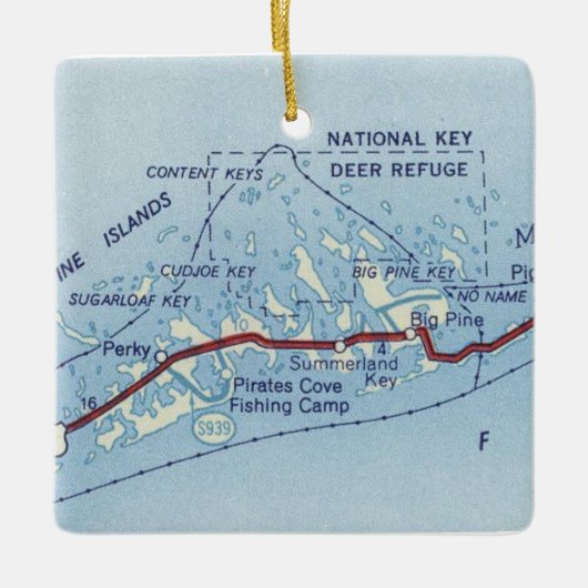 Big Pine Key Deer  Map Keramisch Ornament (Voorkant)