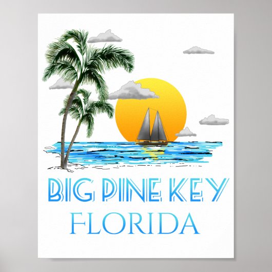 Big Pine Key Florida Keys Sailing Poster (Voorkant)