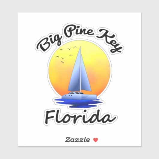 Big Pine Key Florida Keys Sailing Sticker (Vel)