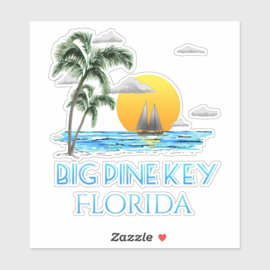 Big Pine Key Florida Keys Zeilen Sticker (Vel)