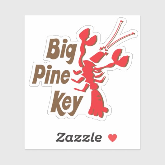 Big Pine Key Florida met kreeftenontwerp Sticker (Vel)