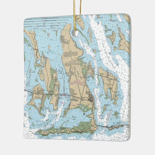 Big Pine Key Florida Nautical Chart Keramisch Ornament (Links)