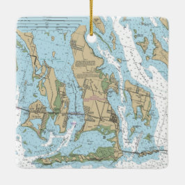Big Pine Key Florida Nautical Chart Keramisch Ornament