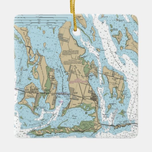 Big Pine Key Florida Nautical Chart Keramisch Ornament (Voorkant)