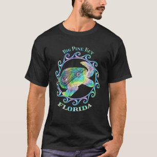 Big Pine Key Florida Vacation Colorful Tribal Turt T-shirt