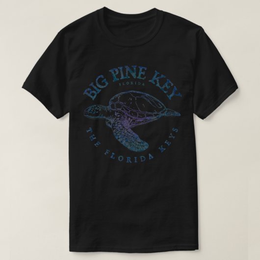 Big Pine Key Turtle Florida Keys Scuba Vissen Div T-shirt (Design voorkant)