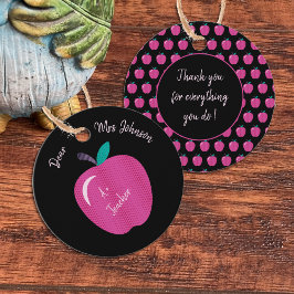 Big Pink Apple-docent Gift-Labels Bedankjes Labels