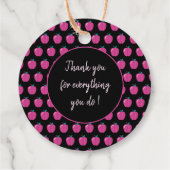 Big Pink Apple-docent Gift-Labels Bedankjes Labels (Achterkant)