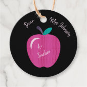 Big Pink Apple-docent Gift-Labels Bedankjes Labels (Voorkant)