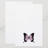 Big Pink & Black Butterfly - Personaliseer Briefpapier (Voorkant / Achterkant)