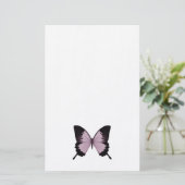 Big Pink & Black Butterfly - Personaliseer Briefpapier (Staand voorkant)