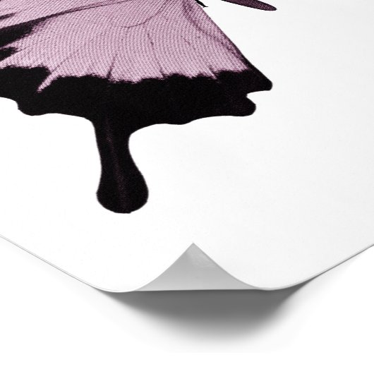 Big Pink & Black Butterfly - Personaliseer Poster (Hoek)