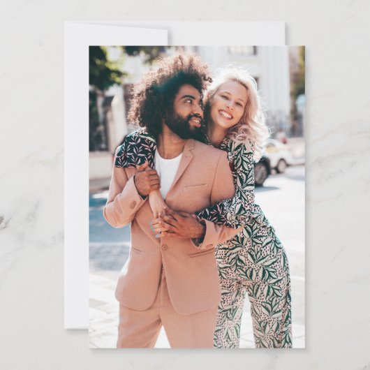 Big Pink Blooms Wedding Kaart (Achterkant)