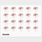Big Pink Blooms Wedding Ronde Sticker (Vel)