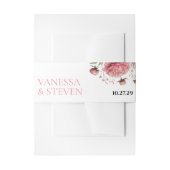 Big Pink Blooms Wedding Uitnodigingen Wikkel (Voorkant Voorbeeld)