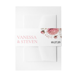 Big Pink Blooms Wedding Uitnodigingen Wikkel