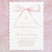 big pink bow | First Communion Kaart