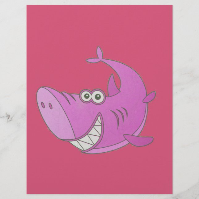 Big Pink Cartoon Shark (Voorkant)
