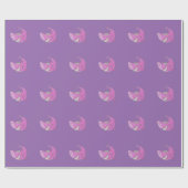 Big Pink Cartoon Shark Cadeaupapier (Vlak)