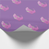 Big Pink Cartoon Shark Cadeaupapier (Hoek)