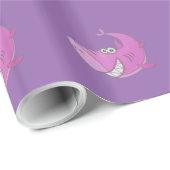 Big Pink Cartoon Shark Cadeaupapier (Rol Hoek)