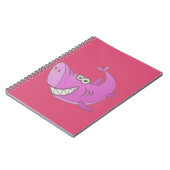 Big Pink Cartoon Shark Notitieboek (Linkerzijde)