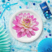 Big Pink Dahlia Papieren Bordje (Feest)