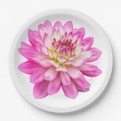 Big Pink Dahlia Papieren Bordje (Voorkant)