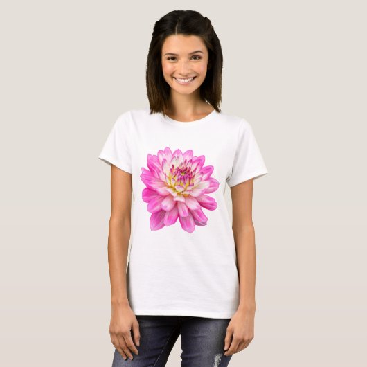 Big Pink Dahlia T-shirt (Voorkant volledig)