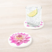 Big Pink Dahlia Zandsteen Onderzetter (Zijkant)