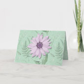 Big Pink Daisy Green Happy Birthday Custom Name Kaart (Achterkant)