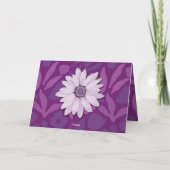 Big Pink Daisy Paarse Happy Birthday Custom Name Kaart (Achterkant)