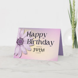 Big Pink Daisy Schattige Happy Birthday Custom Nam Kaart