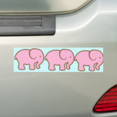 Big Pink Elephant Bumpersticker (Op auto)