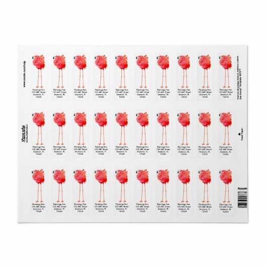 Big Pink Flamingo Label (Full Sheet)