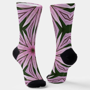 Big Pink Flower Mandala Art Funky Socks Sokken