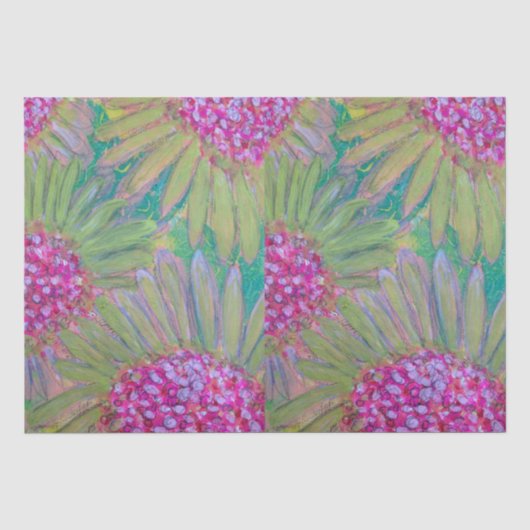 Big Pink Flowers Tissue Paper Tissuepapier (Voorkant)