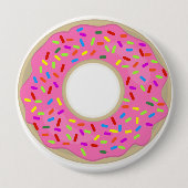 Big Pink Frosted Donut Ronde Button 4,0 Cm (Voorkant)